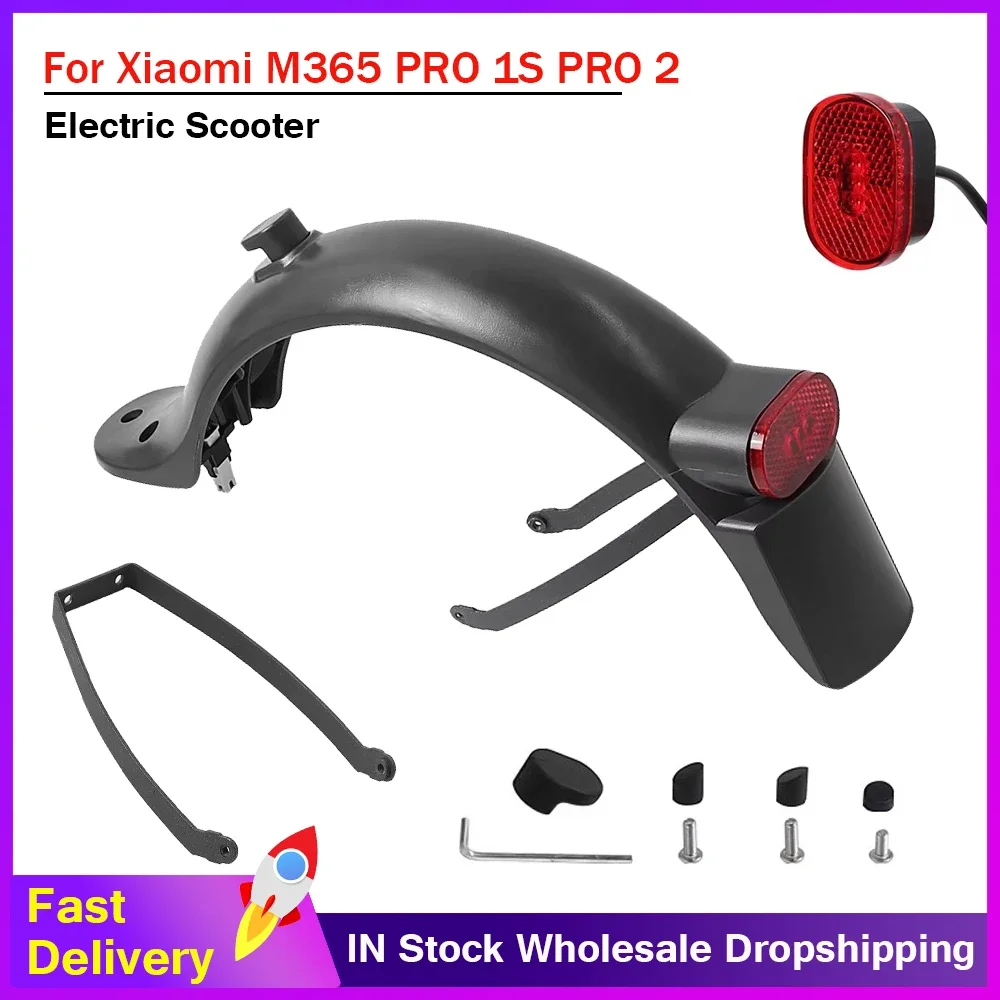 Kotflügel hinten Set für Xiaomi M365 1S Pro Pro2 Elektroroller Zubehör Hinterrad Kotflügel Rücklicht Feste Unterstützung Ersatz