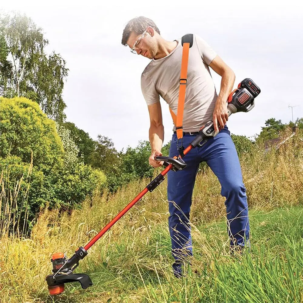 Adjustable Mower Shoulder Strap Durable Nylon Breathable Padded Mesh String Trimmer Harness Ergonomic Weight Distribution