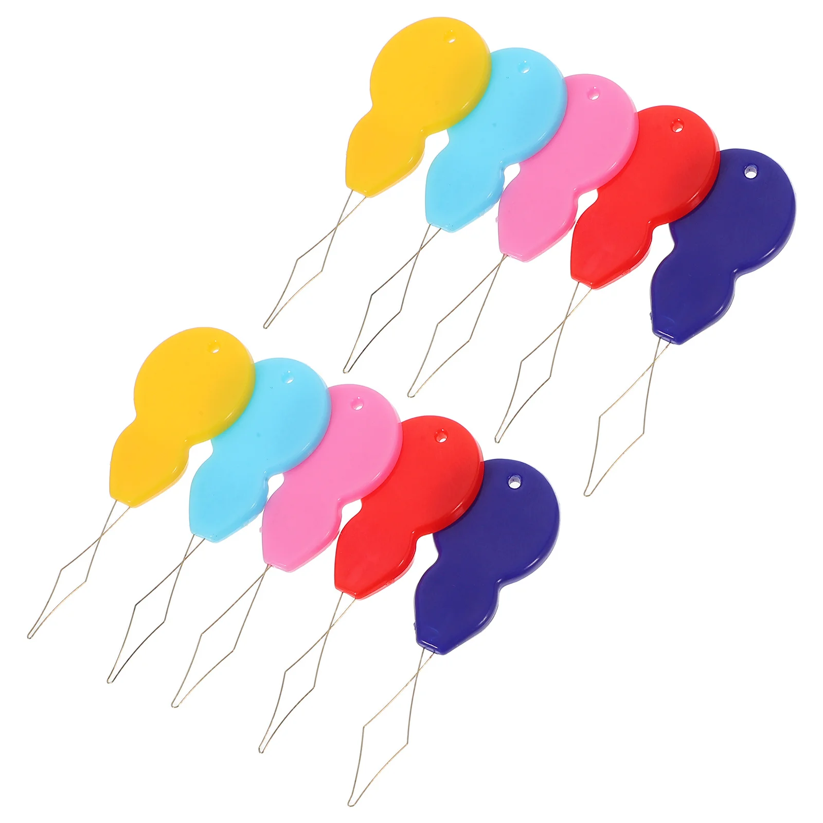 ที่ร้อยด้ายแบบลูปพลาสติก 10 ชิ้น สีสันสดใส ใช้งานง่าย สำหรับร้อยด้ายด้วยมือหรือจักรเย็บผ้า เครื่องมือเย็บผ้า DIY