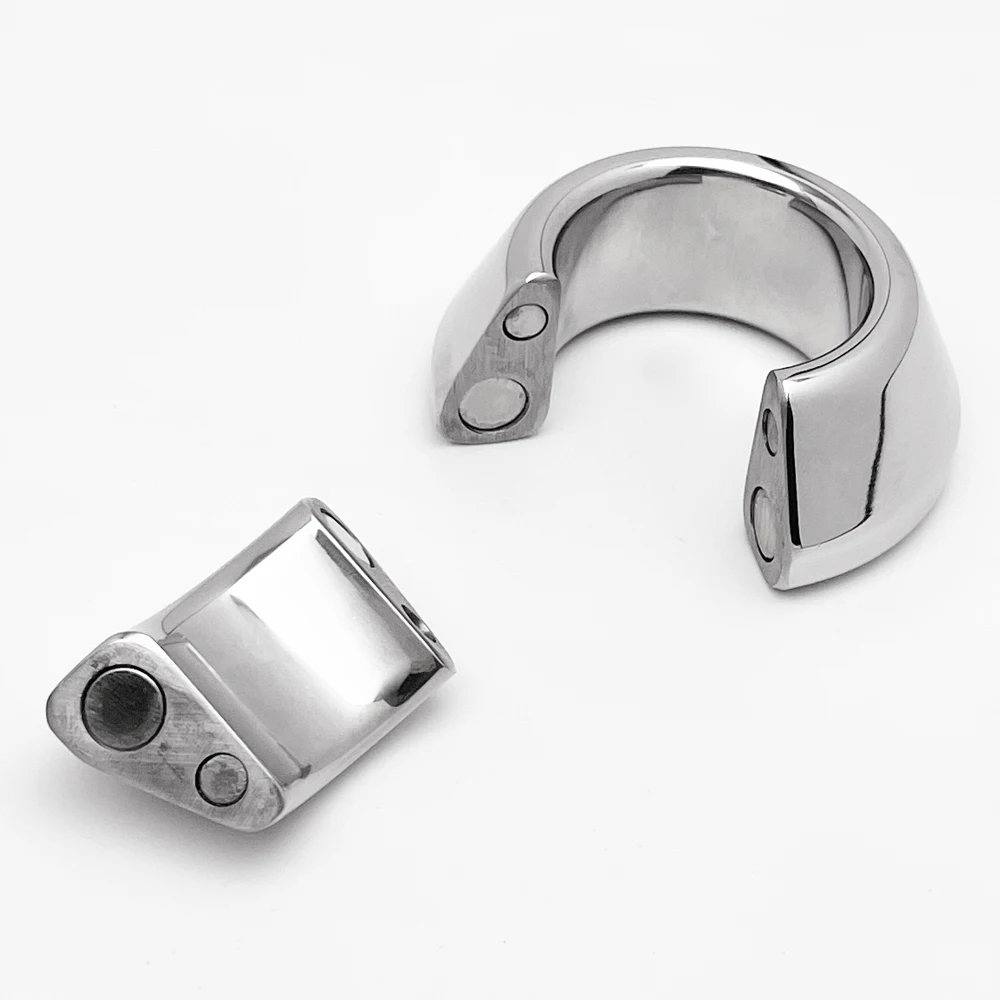1Pcs Semen Lock Ring Metal Magnet Penis Ring with Scrotum Weights for Male Sexual Fitness Bondage Exercise - Male Sex Toys - view 6