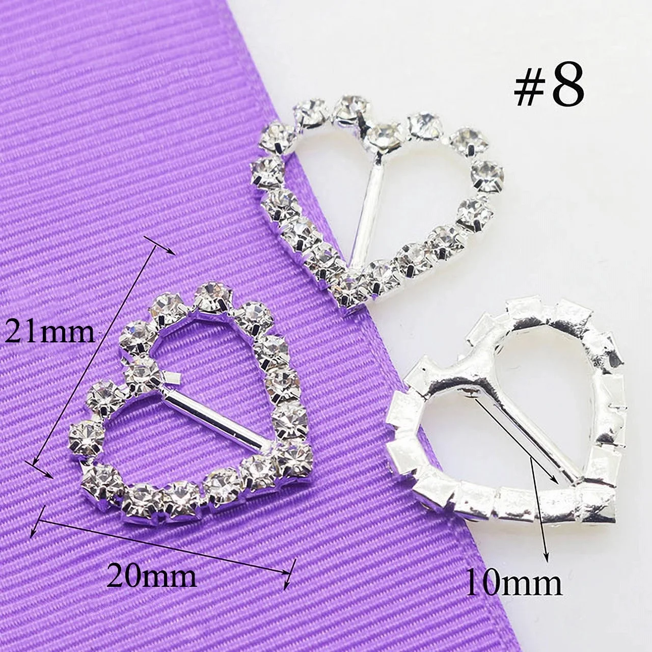 10pcs Rhinestone Buckle Woven Decorative Buckle Clothing Bow Hair Accessories DIY Jewelry Accessories