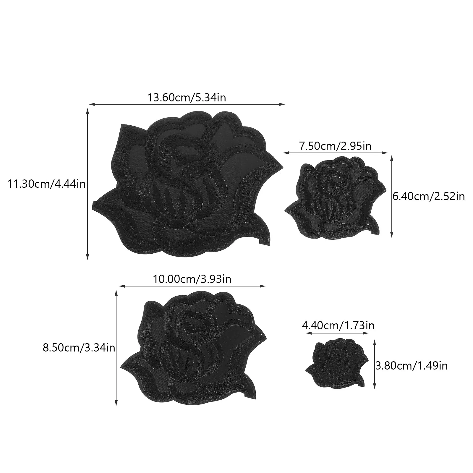 8Pcs Lightweight Rose Shaped Patches for Clothes Repair and Decoration Fine Embroidery Multi Function Iron on Patches Appliques