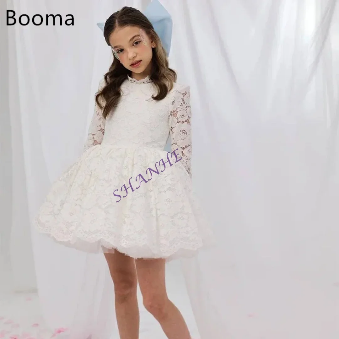 フラワーガールドレス ウェディングパーティードレス 子供用 バックレスレース 膝丈 女の子用プロムドレス カスタマイズ可能