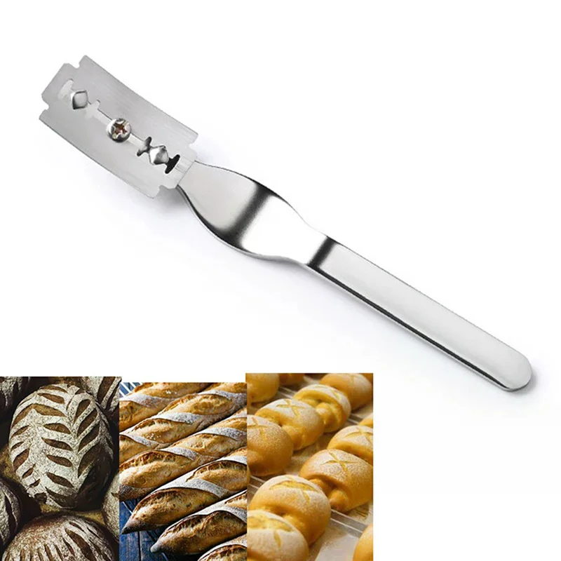 [MA]Bread Lame Cutter with Leather Bag 5 Blades French Bread Scorer Dough Scoring Tools Slashing Tool for Sourdough Bread Bakers