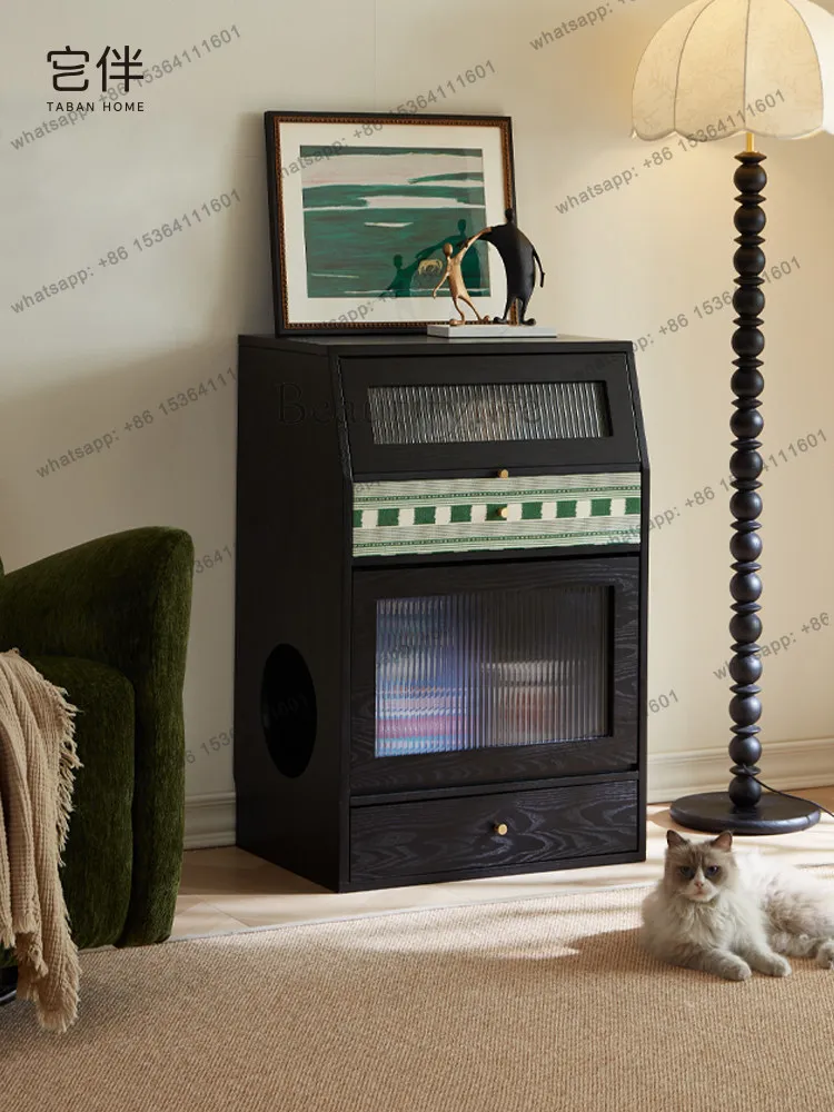 HOT Vintage Pet Storage Locker Living Room Cat Multifunctional Cat Coffee Cabinet