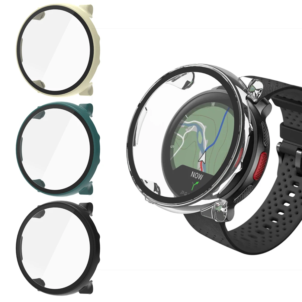 Hard Edge Shell Full Glass Screen Protector Film Case For Polar Vantage V3/M3 Smart Watch Protective Frame Cover Accessories