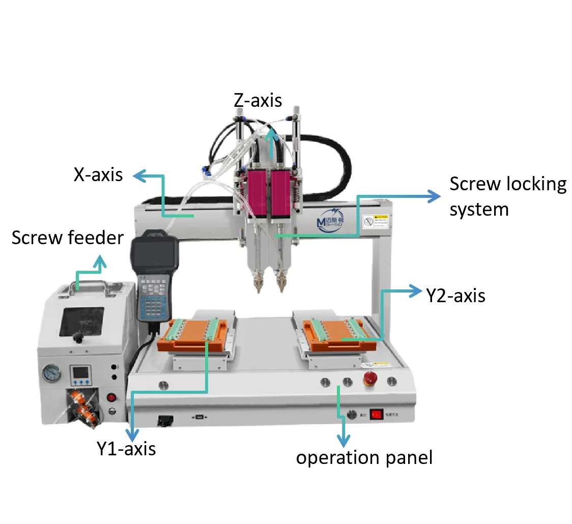 MSD High-Efficiency 4-Axis Double Station Dual-Head Stepping Motor Automatic Screw Locking Machine Precise Positioning Fast