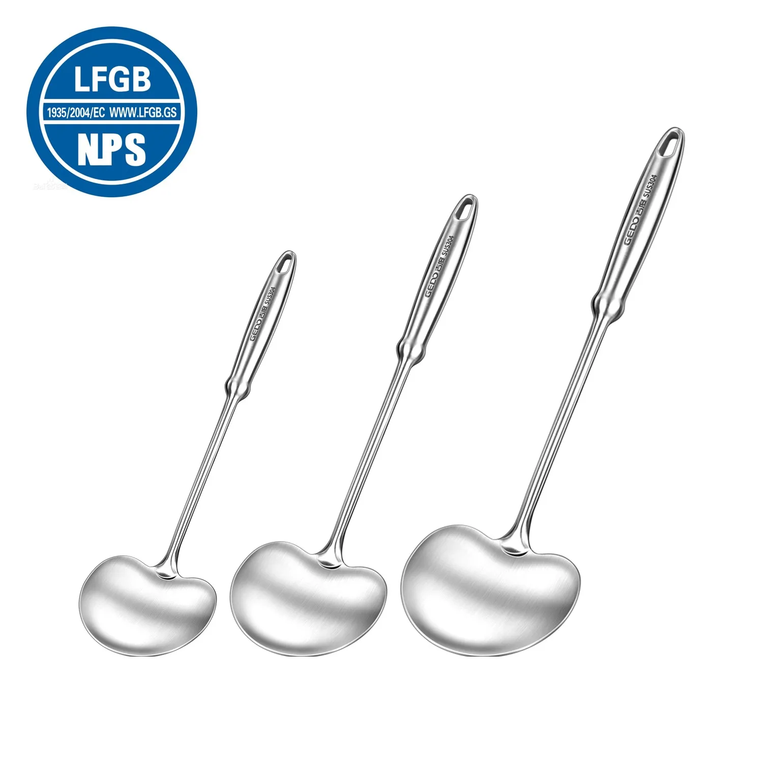 

LFGB Certification Pure 304 Stainless Steel All Direction Shovel Heat Insulation Handle Cooking Spatula for Family Kitchen