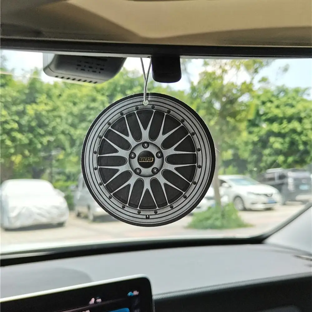New Style Wheel Rim Air Freshener Hanging For Car Rear View Mirror Perfume Pendant JDM Solid Paper For BBS Auto Parts Wheel Hub