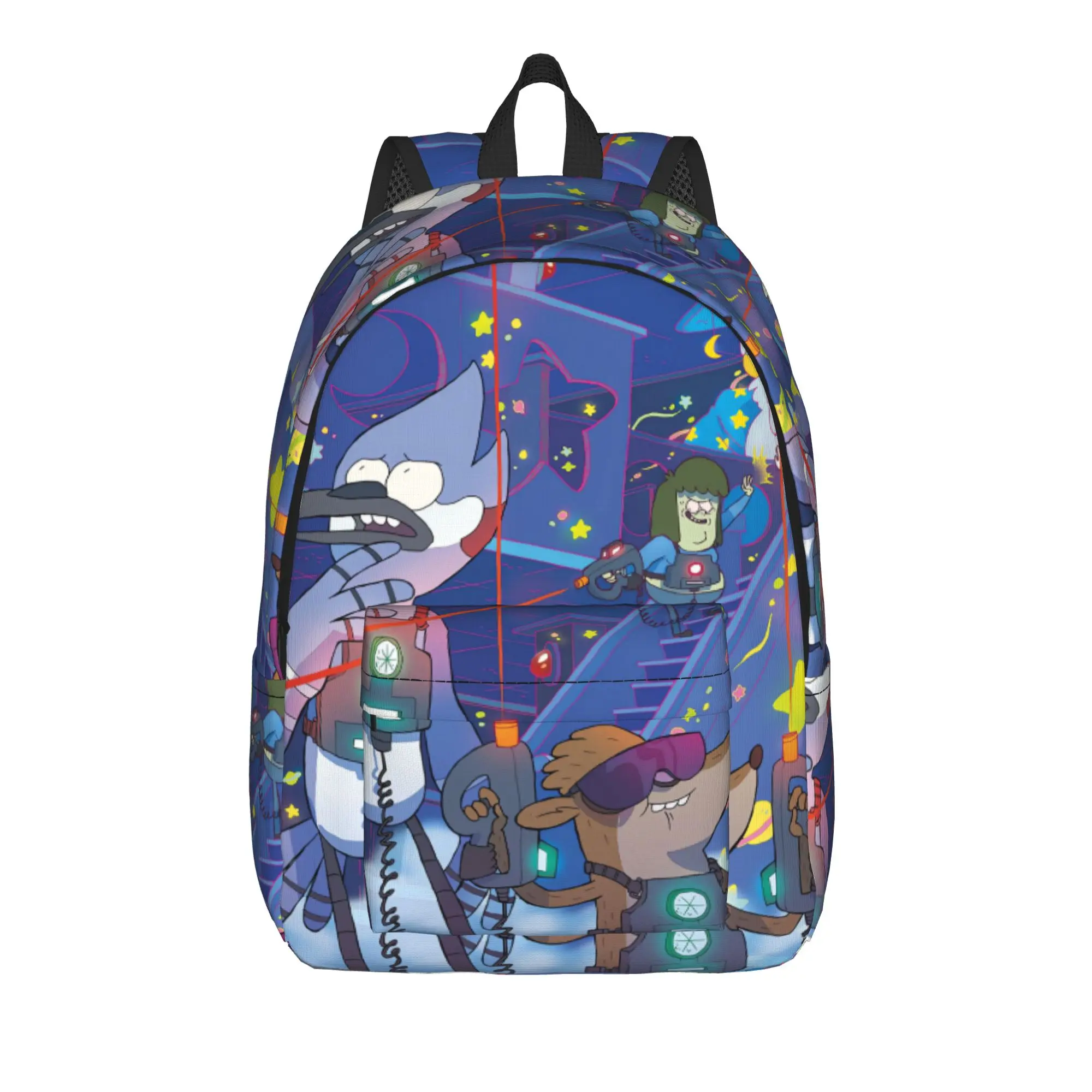 Mordecai And Rigby Regulars Shows Backpack  Girl Polyester Workout Backpacks Breathable Modern School Bags Rucksack