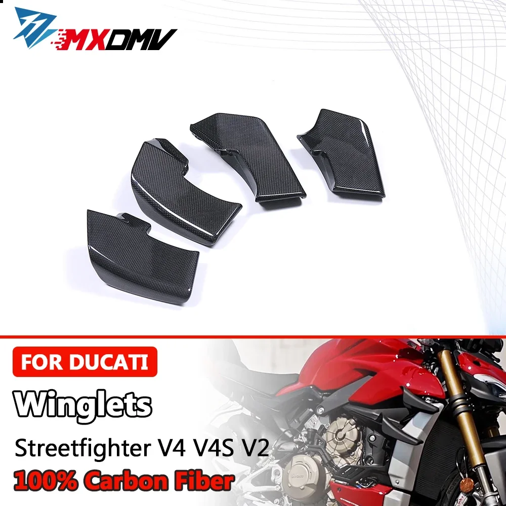 Winglets for DUCATI Streetfighter V4 V4S V2 2018 - 2022 2023 100% Carbon Fiber Side Panels Wings Fairings Motorcycle Accessories