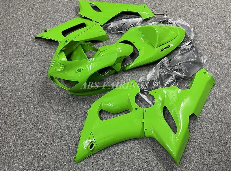 

Комплект обтекателей из АБС-пластика, 4 подарка, подходит для KAWASAKI ZX-6R ZX6R 636 2005 2006 05 06, кузов под заказ, зеленый