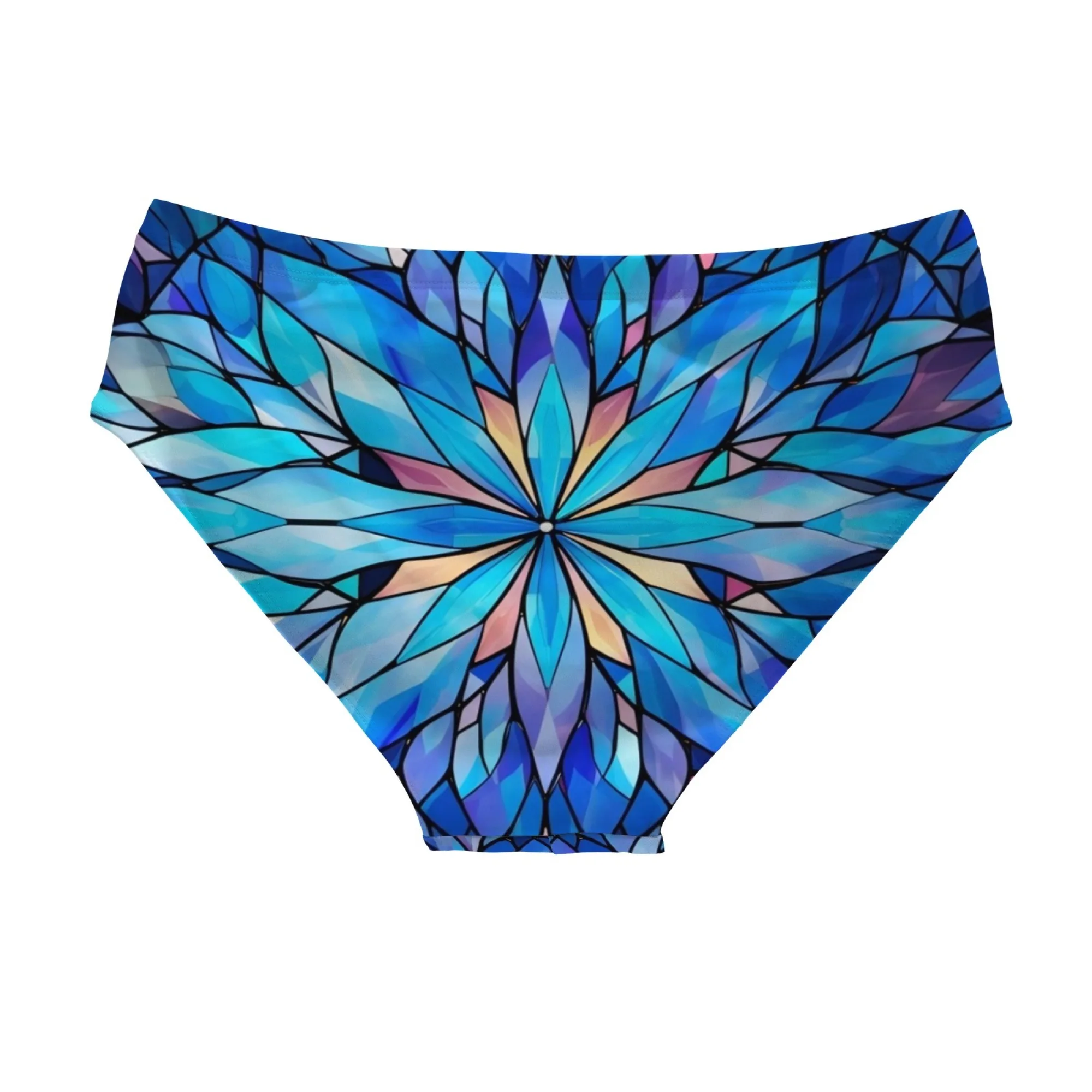 Church Glass Radiating Floral Trunk Retro Art Skin-friendly Men's Triangle Swim Trunks Surfing Water Park Novel Casual Swimsuit