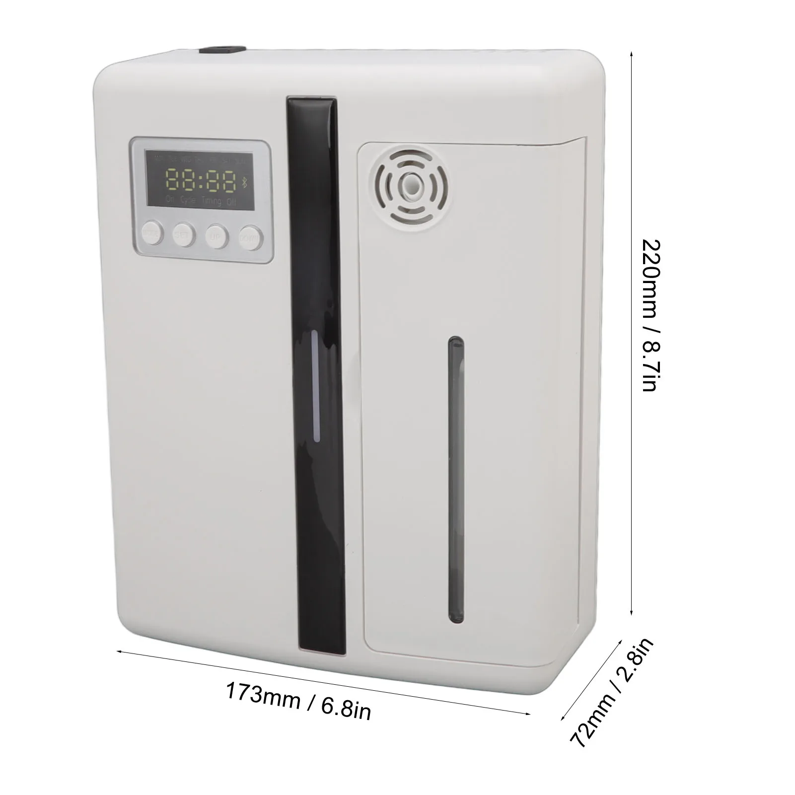 Fragranza ciclica della macchina dell'aria Display a grande schermo Diffusore intelligente Temporizzazione di lavoro silenziosa Uscita nebbia anulare per hotel