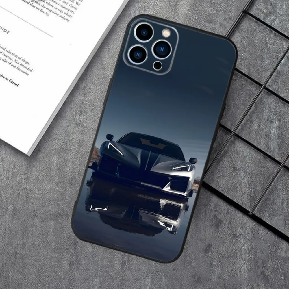 Fashion C-CorvetteS C8 C6 Phone Case For iPhone 16,15,14,13,12,11,XS,XR,X,8,7,Pro,Max,Plus,mini Silicone Black Cover