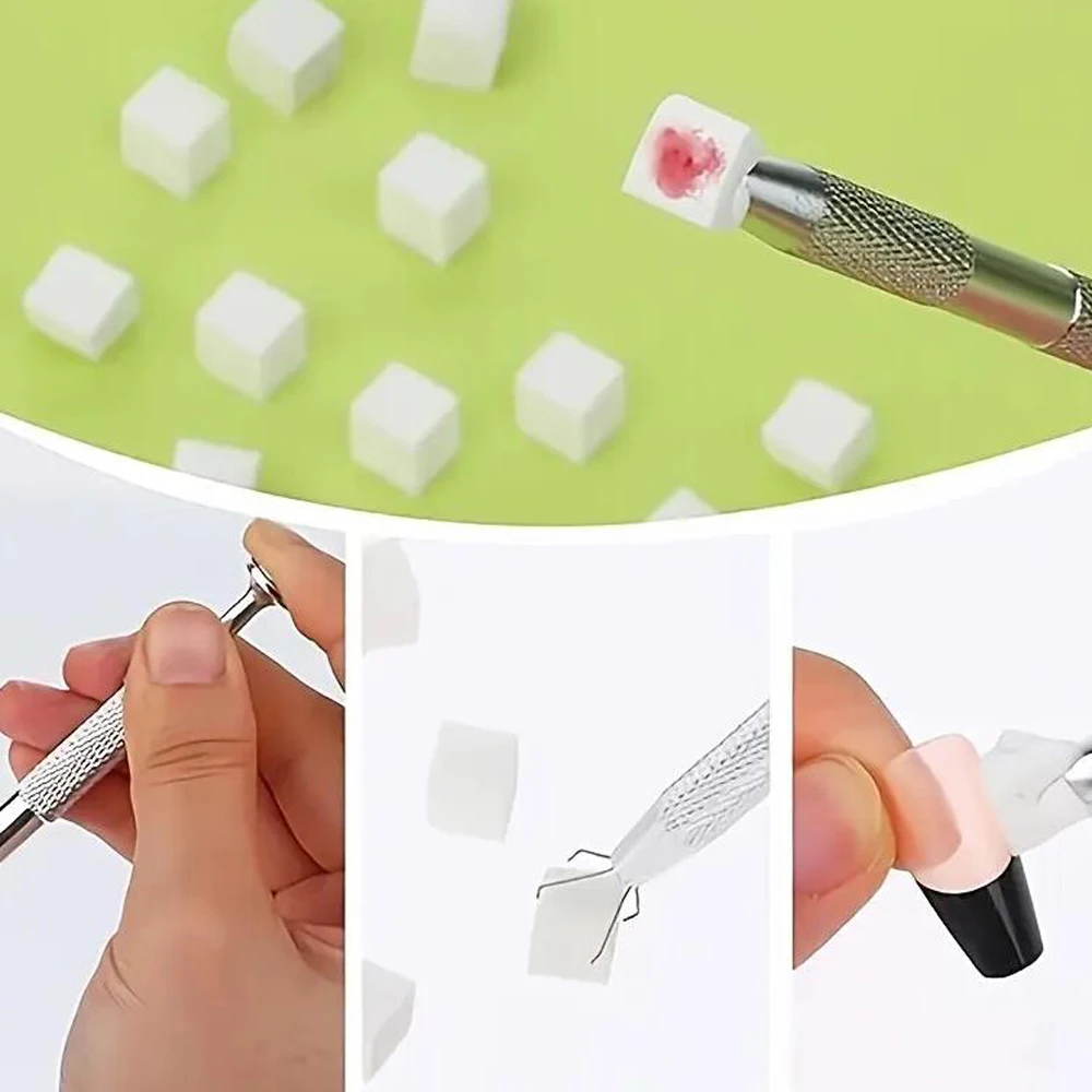 50/100 قطعة إسفنجة أظافر بيضاء ناعمة لأومبير إسفنجات فنية للأظافر مع قلم الاستيلاء على طلاء الأظافر فرشاة متدرجة اللون أداة ختم الأظافر