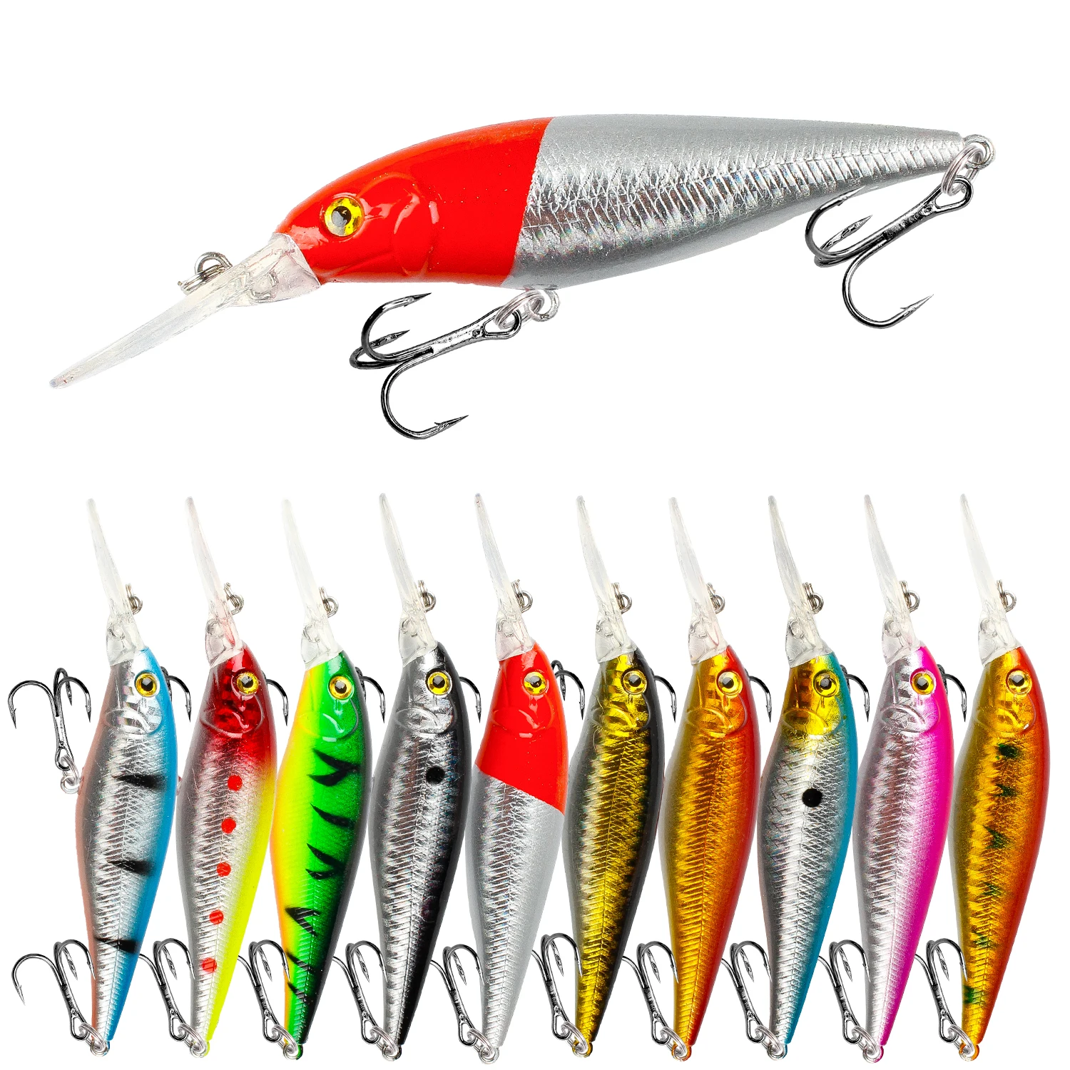 Bisogoon Fishing Lures Long mouth deep dive Wobblers Minnow 11cn 10g Crankbait Jerkbait Artificial bass Hard Bait fishing bait