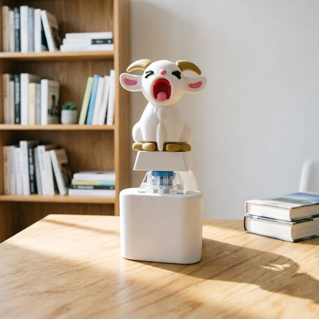 Screaming Goat & Seagull Mine Sound Button Keychain,Light Up Mechanical Switch Fidget Clicker,Noise Maker Novelty Gift for Party view 3
