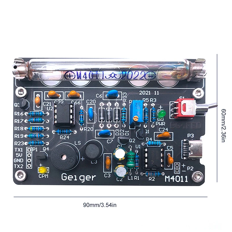 Imagem -06 - Diy Kit Contador Geiger com Alarme Sonoro Placa Detector de Radiação Nuclear Tubo Miller Fácil de Usar