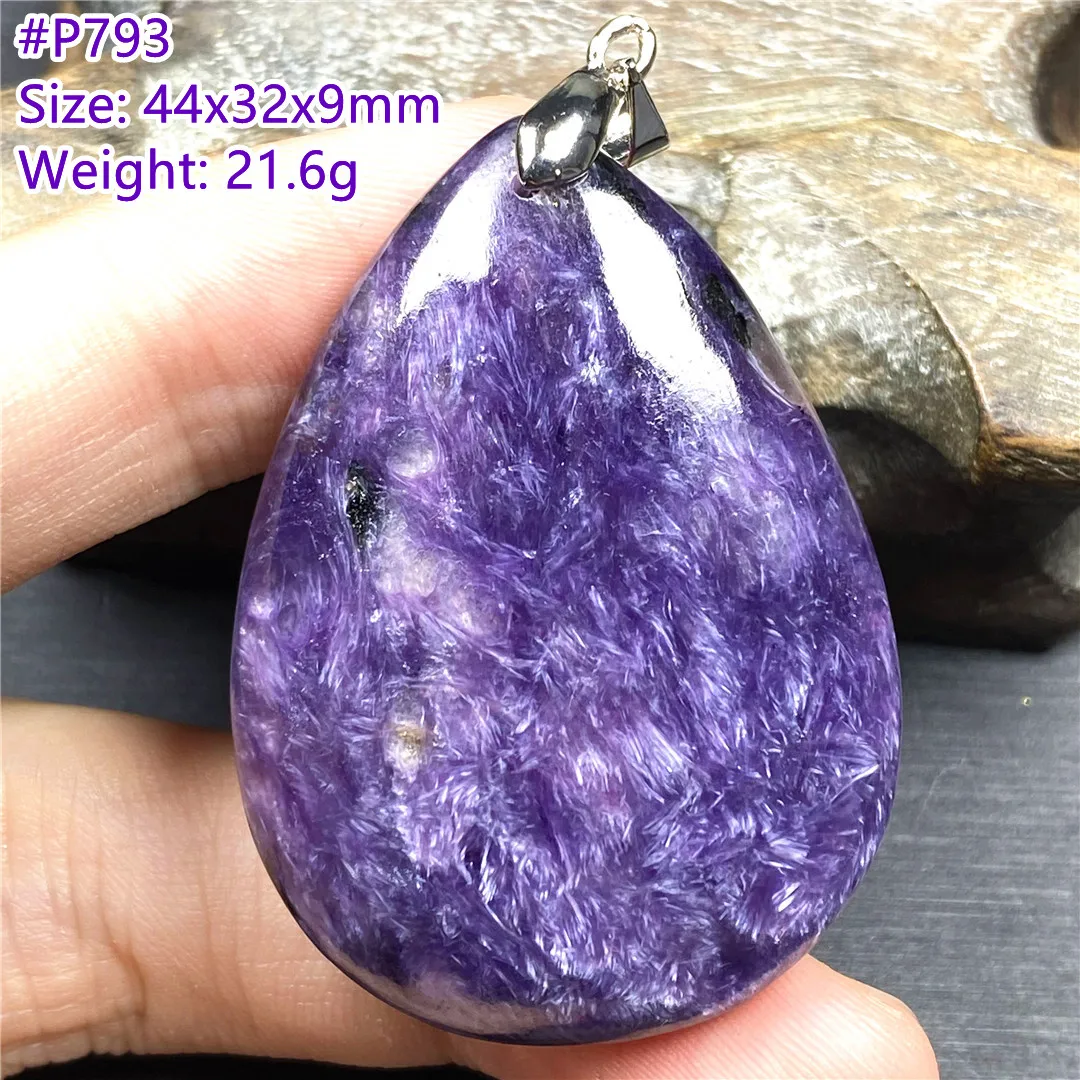 Top Natural Purple Charoite Necklace Pendant For Women Men Healing Gift Stone Silver Crystal Beads Russia Gemstone Jewelry AAAAA