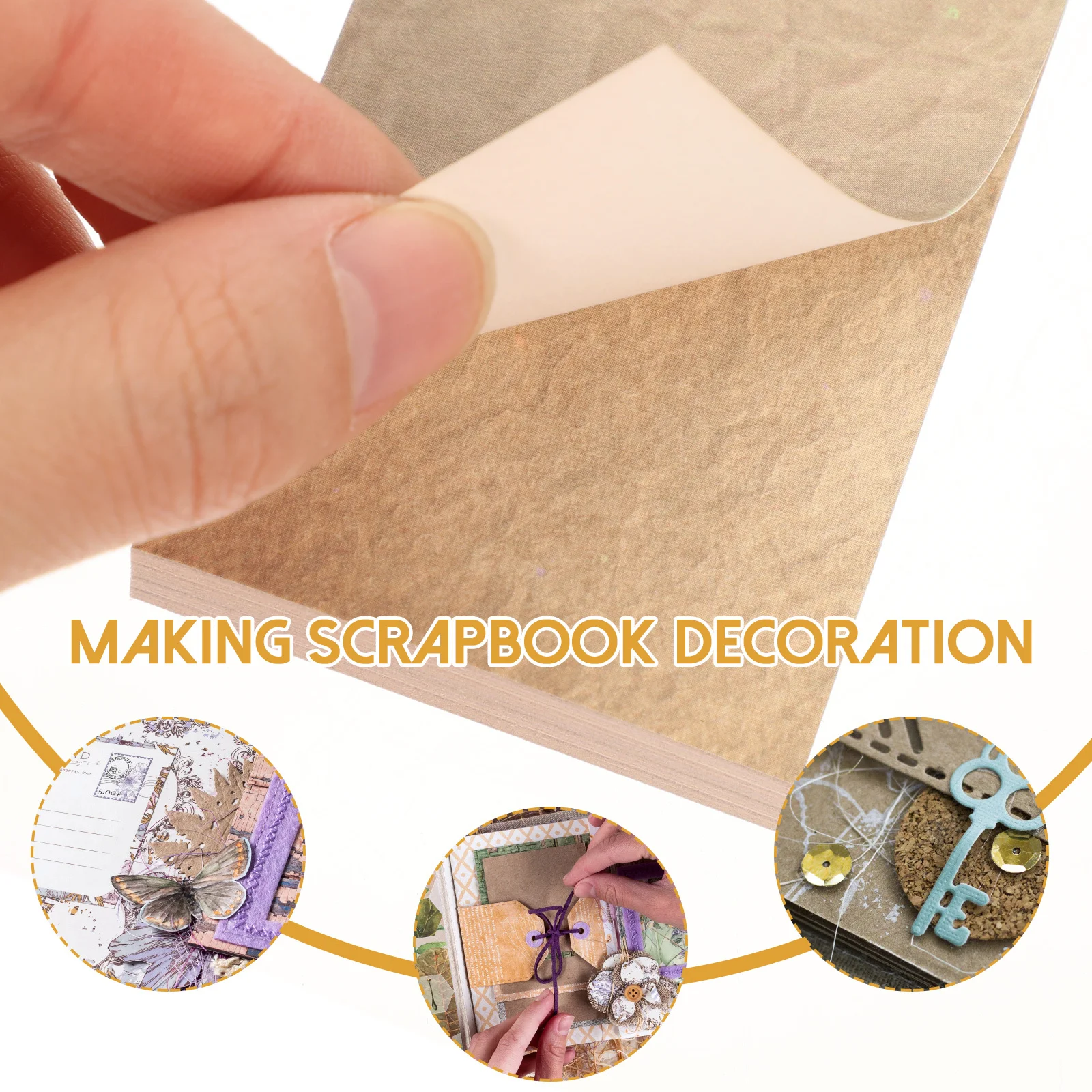 

4Sets Vintage Sticker Paper Pad DIY Scrapbook Material Background Sheets for Card Making Gift Box Packaging Decoration