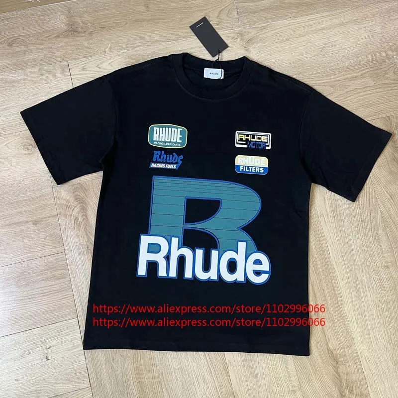 2026 RHUDE T-shirt Fashion Loose Comfortable Large Letter R Print Short Sleeve Men's Casual Clothing