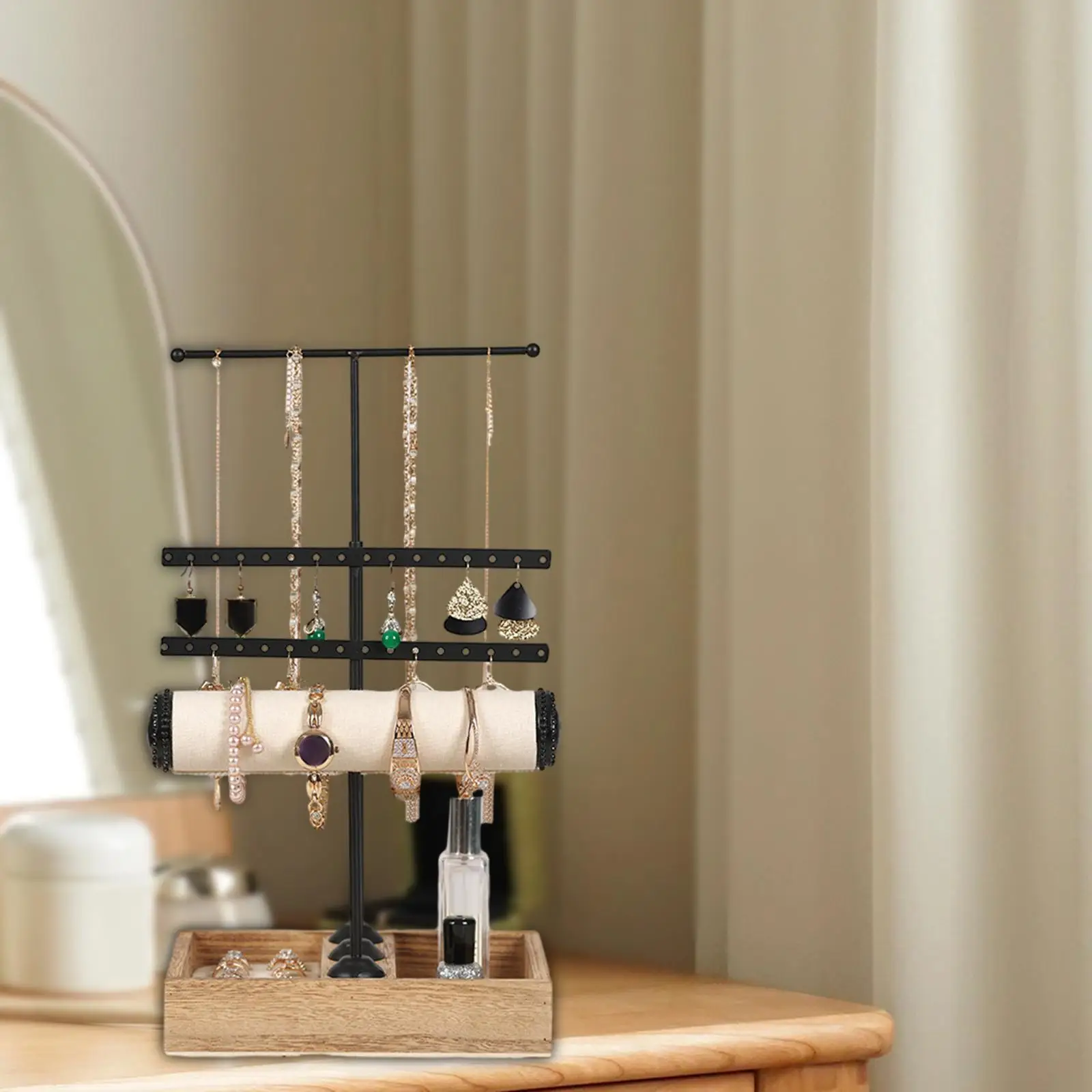 4 Layers Jewelry Display Stand Jewelry Organizer Jewelry Stand Necklace Holder for Rings