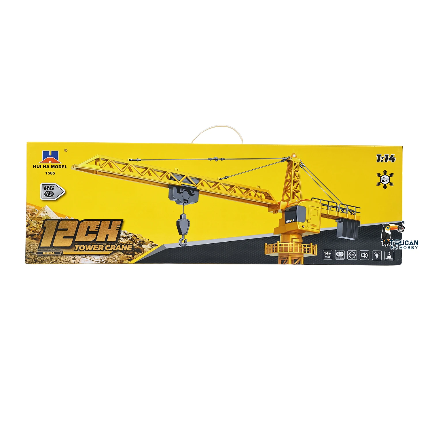 Geschenke 1/14 HUINA 1585 2,4G RTR 12CH RC Hebeturm-Kran-LKW Bausatz Ferngesteuertes Auto mit Akku Outdoor-Spielzeug für Jungen TH18063 – Detail 1