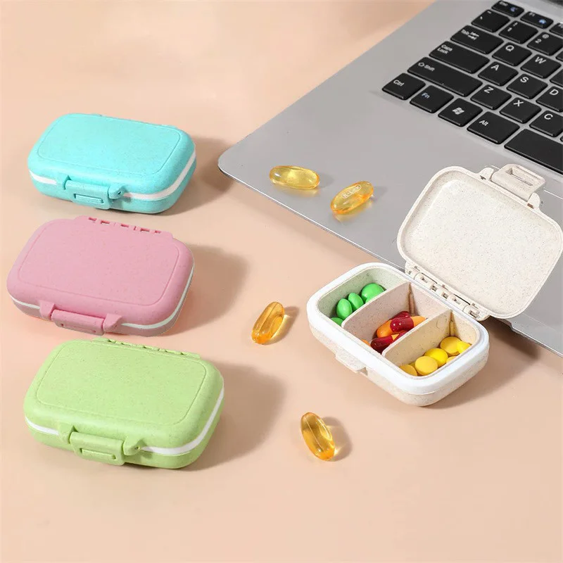 Mini Portable Pills Organizer Case 3 Grids PillBox Tablet Storage Container Weekly Medicine Pill\'s Box Pill Case Drug Dispense