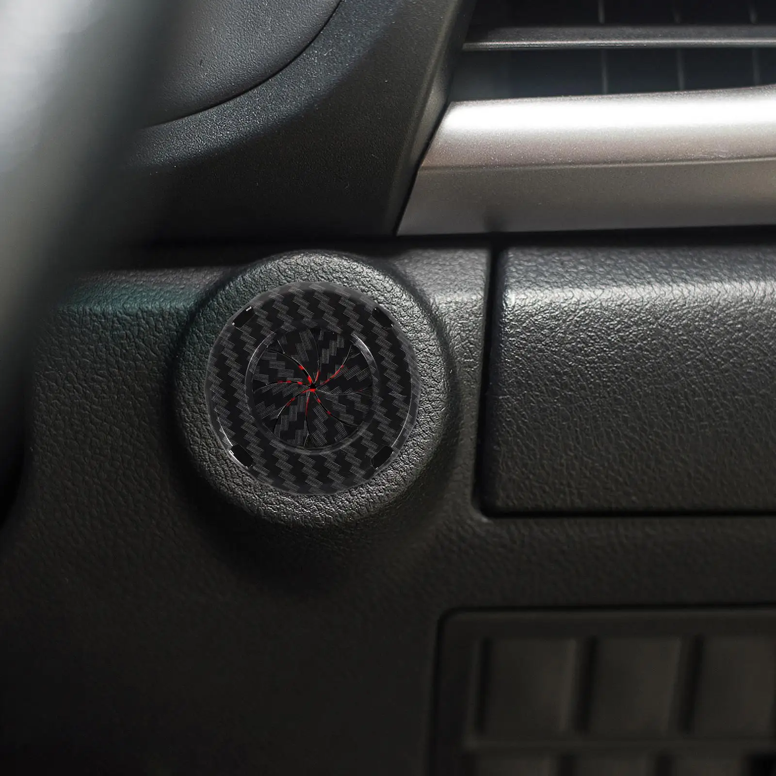 Araba Dekoratif Halka Kapağı Bir Düğme Başlat Durdurma Siyah Abs Evrensel Itme Motor Koruma Araba İç