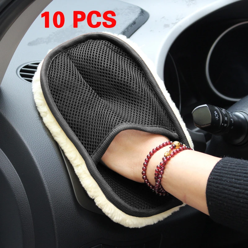 

Перчатки из искусственной шерсти для мытья автомобиля, утолщенные плюшевые перчатки для протирки автомобиля, вощение, полировка, средства для чистки автомобиля