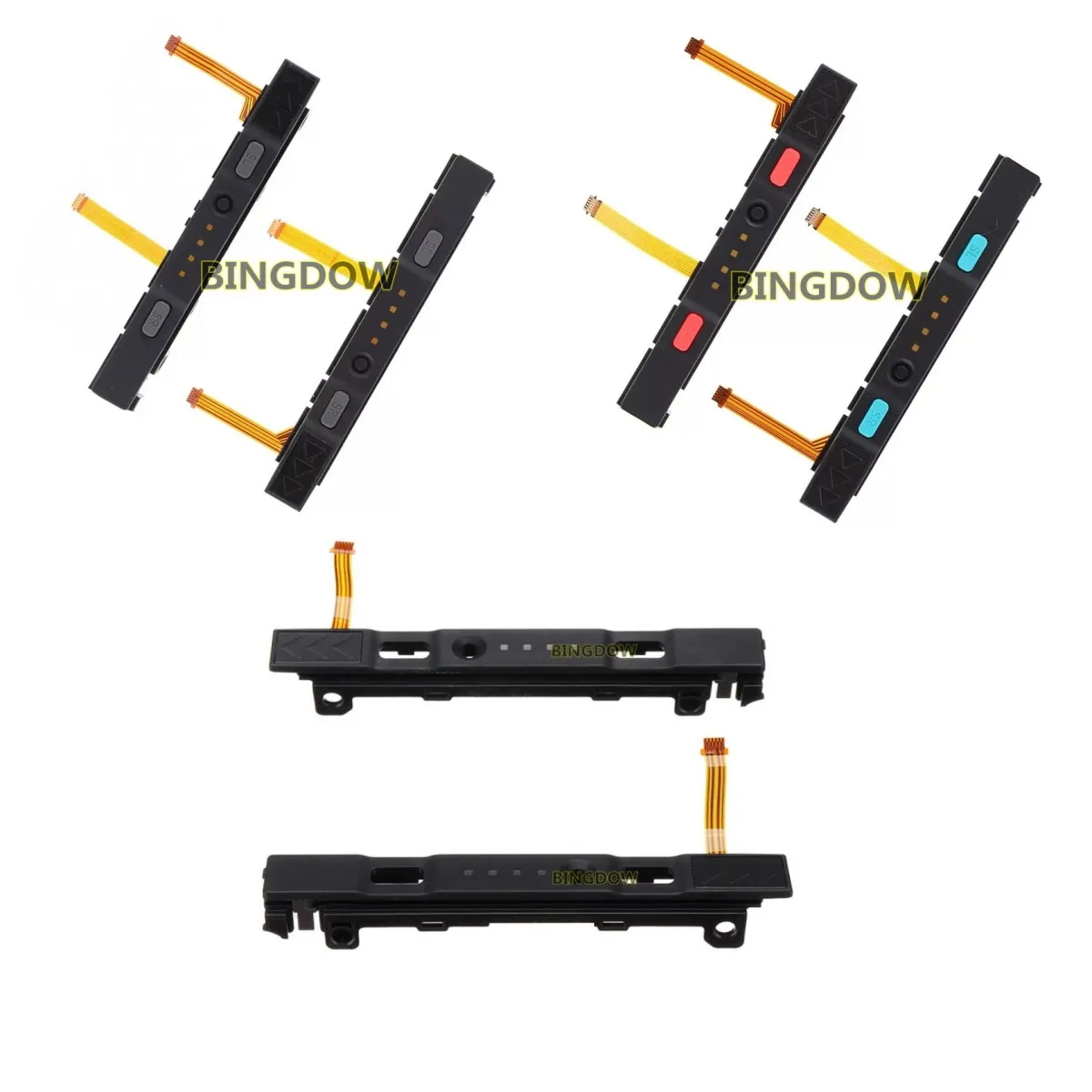 Original Left Right Plastic Slider for Nintendo Switch NS Joy-con Controller Rail Assembly with Flex Cable Complete With button