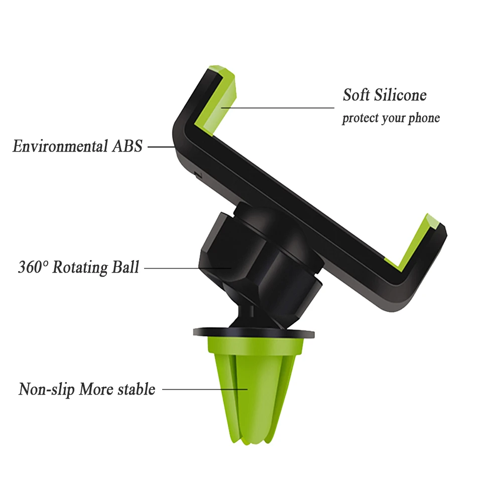 360 Rotation Car Phone Holder Air Vent Mount Stand Bracket For iPhone Samsung Xiaomi Universal Car Suppport Mobile Phone Holder image 5