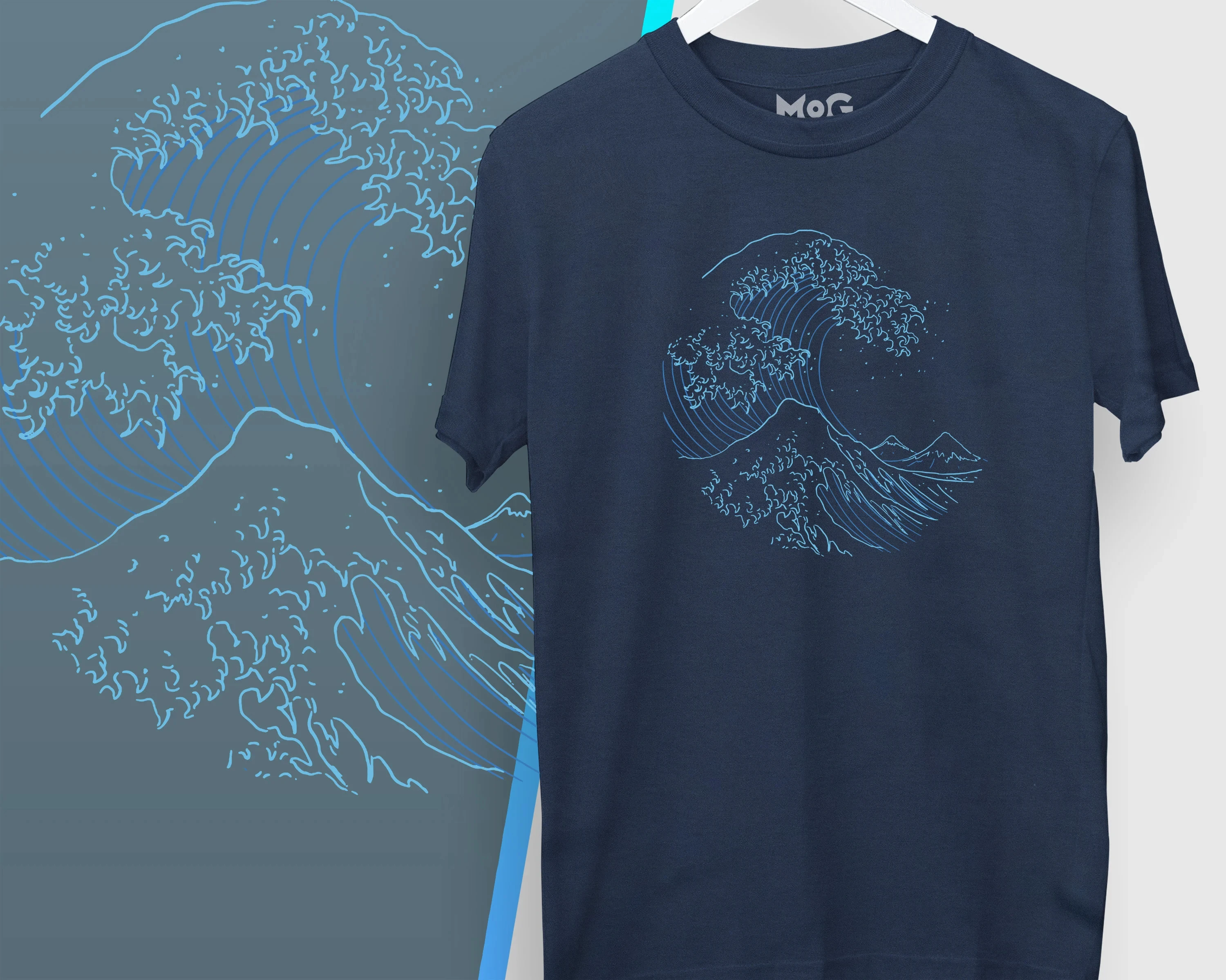 Japanese Hokusai The Great Wave Men T-shirts, Aesthetic Japanese Art Graphic Tees, Kanagawa Vaporwave Shirt, Japan Gifts Him Her