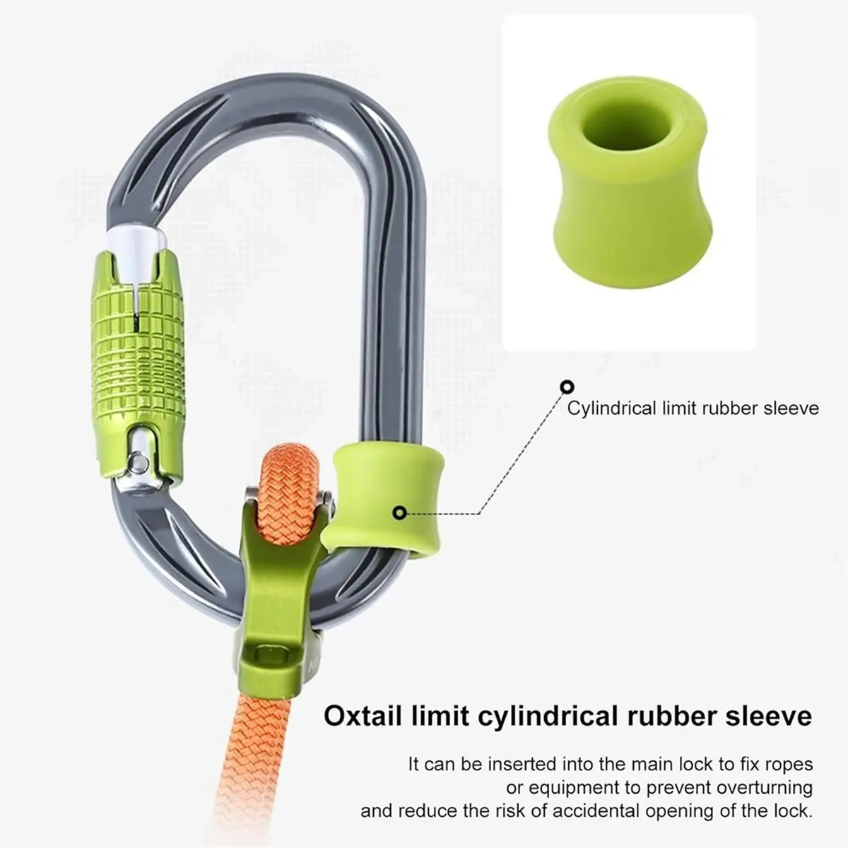 update. Climbing Carabiner Positioning Ring,Silicone Heavy Duty Safety Rescue Rigging Ropes Fixing Stopper Kit B