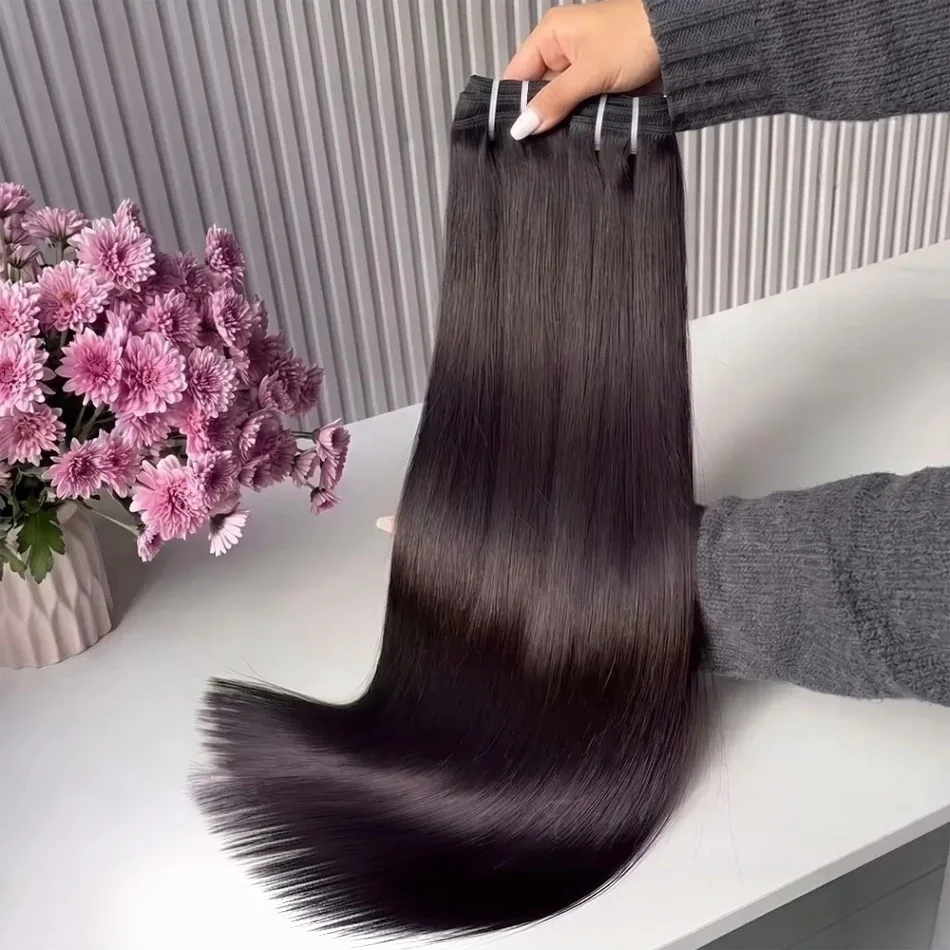 Bone Straight Bundles Raw Human Hair Bundles Brazilian 1 3 4 Bundles 30 40 Inch Virgin Hair Extension Sew In Quick Weave Bundles