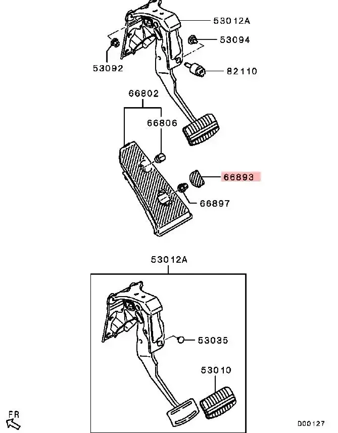 MR206570 Driving Rest Pedal Cover for Outlander EX CW00 2008-2012 for ASX GA00 Foot Plug Cap 1 Piece
