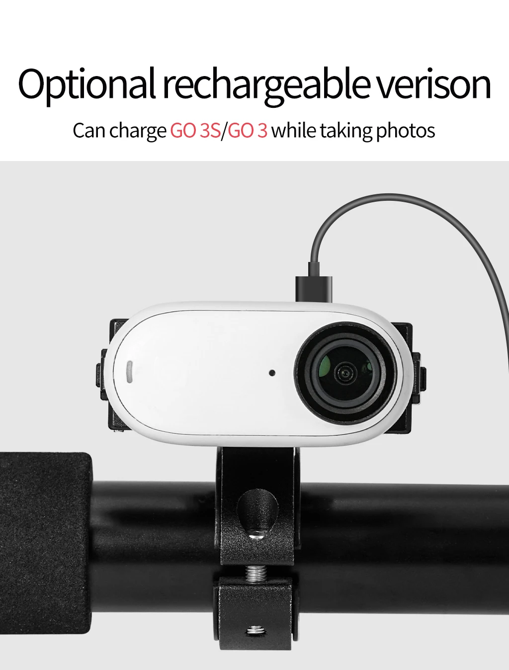 GO3 GO3S Magnetische Schnellwechselhalterung, verstellbare Aluminium-Lenkerhalterung für Insta360 Go 3/3S Fahrrad- und Motorradkamerahalter – Detail 11