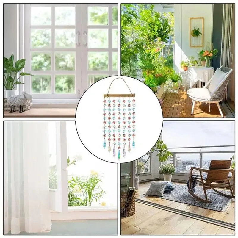 A68P-Sun Catchers With Crystals Prism Sun Catcher Sparkling Window Crystals Wind Chime Rainbow Maker Home Decoration Indoor