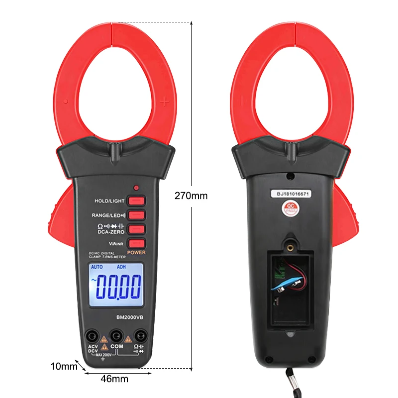 BM2000VB Digital clamp multimeter AC/DC current voltage 2000A/V capacitor large current capacitance resistance diode Backlight