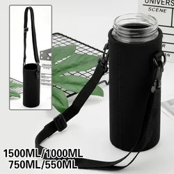 Ensemble de gobelets isolants en néoprène pour sports de plein air, ensemble de gobelets sous vide, bouteille en verre, sac de sport, accessoires de camping, portable, 500-1500ml