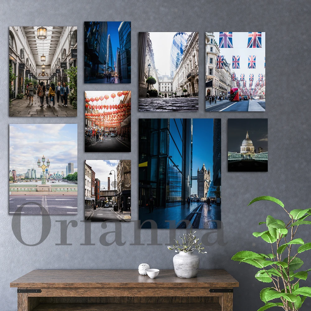 London Urban Travel Poster-London Photography Print-Chinatown-St Pauls Cathedral-Tower Bridge-Skyline-Covent Garden-Wall Decor