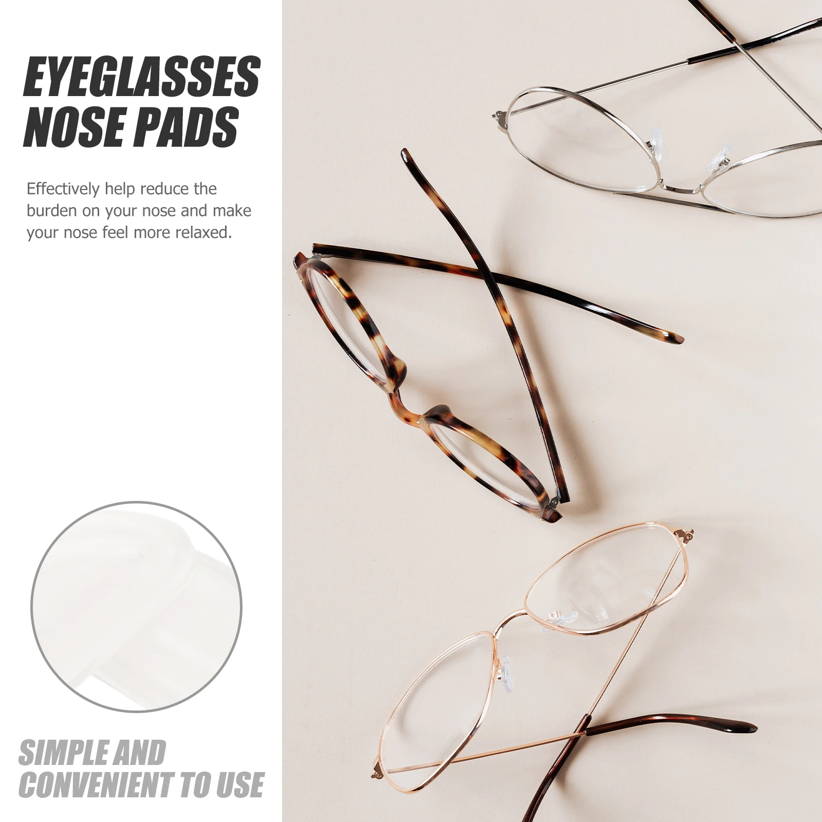 

5 Pairs Glasses Nose Pad Eyeglass Replacement Pads Silicone Clear Antislip for Eyeglasses Clip
