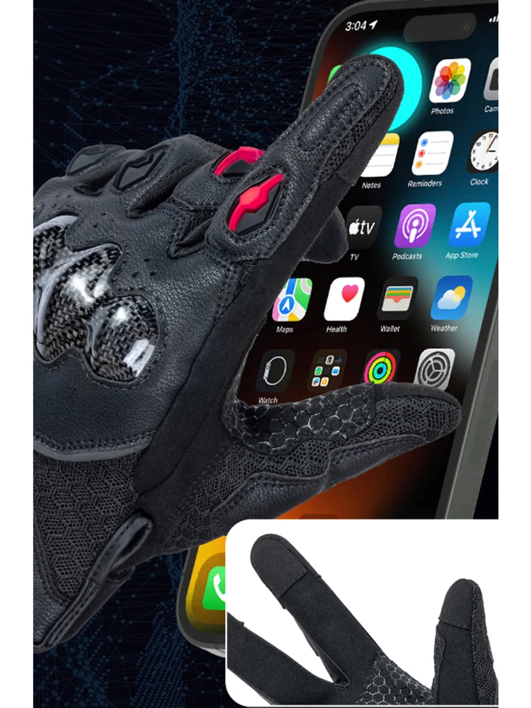 

Best Touchscreen Motorcycle Gloves with Carbon Fiber Shell Anti-Slip & Breathable Riding Gear Moto Riding Glove for Men Women