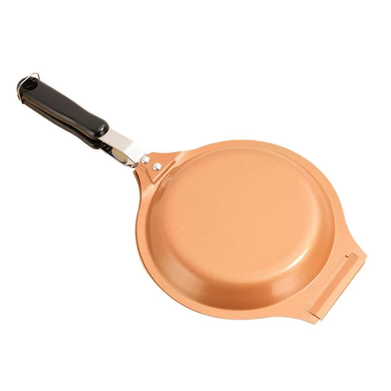 

Non-Stick Frying Pan 19 Cm Stainless Steel Double Omelette Pan Induction Cooker Pan For Home Camping Garden Picnic-A57M