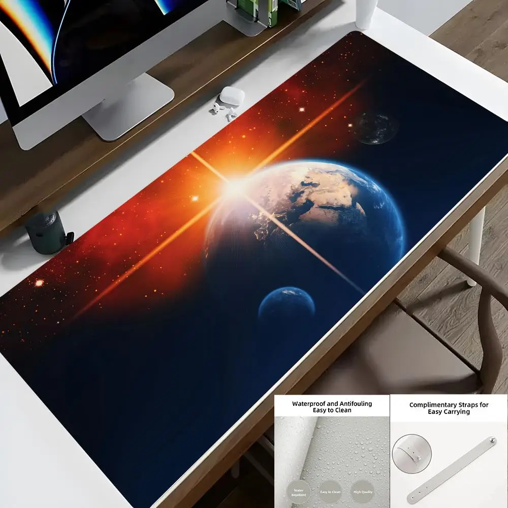 universe space solar system planets Mouse Pad 90X40 cm Office Desk Protector like Mat PU Leather Waterproof Mouse Pad Desktop Ke