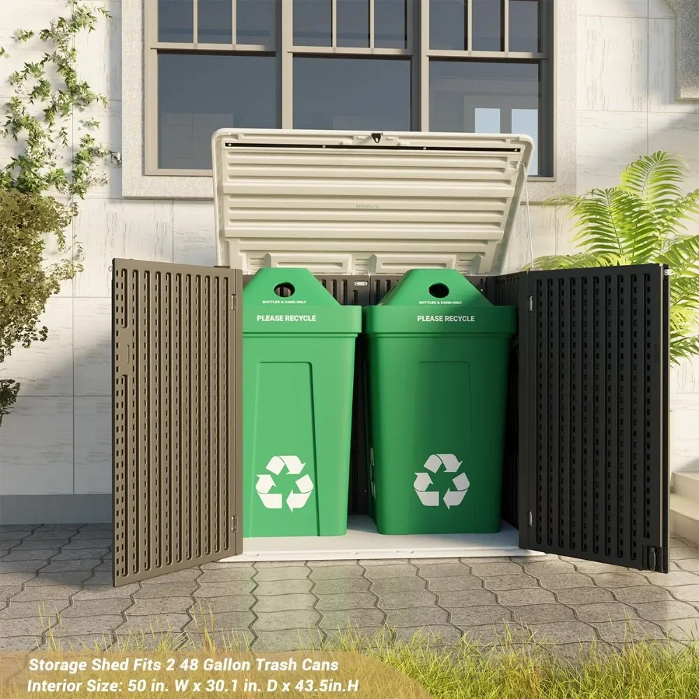 

Larger Outdoor Storage Shed Weather Resistance, Resin Sheds & Outdoor Storage for Garden, Patios, Backyards, 48 Cu.Ft Tool Shed