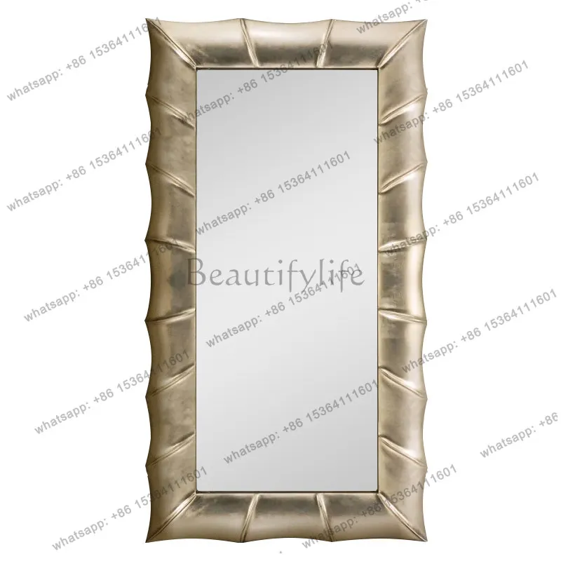 French minimalist art full-body mirror cloakroom floor-to-wall clothing store wall-mounted fitting mirror