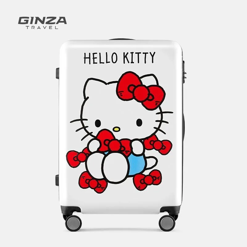 Anime Peripheral Hello Kitty Luggage Women\'s Large Capacity Cartoon Trolley Case Universal Wheel Suitcase