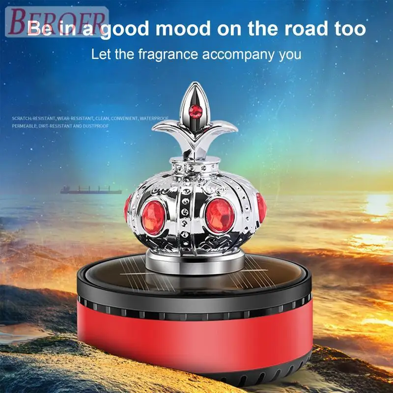 Car Air Freshener Diffusers Solar Powered Crown Car Perfume Aromatherapy Vent Clip Car Air Vent Accessories Creative Perfume